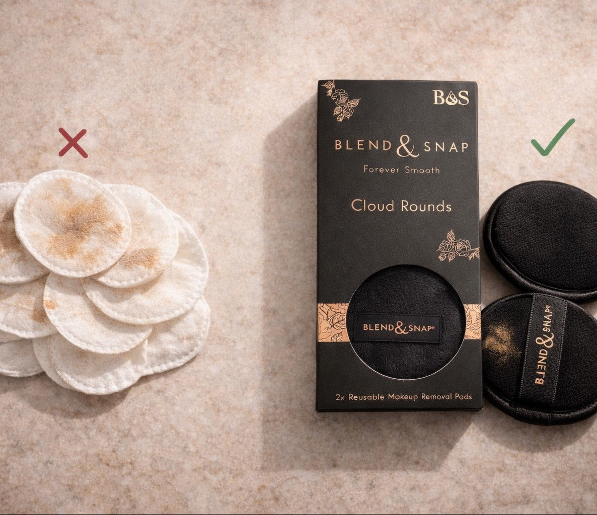 CloudRounds 2-pack – eco-friendly reusable makeup remover pads by Blend & Snap