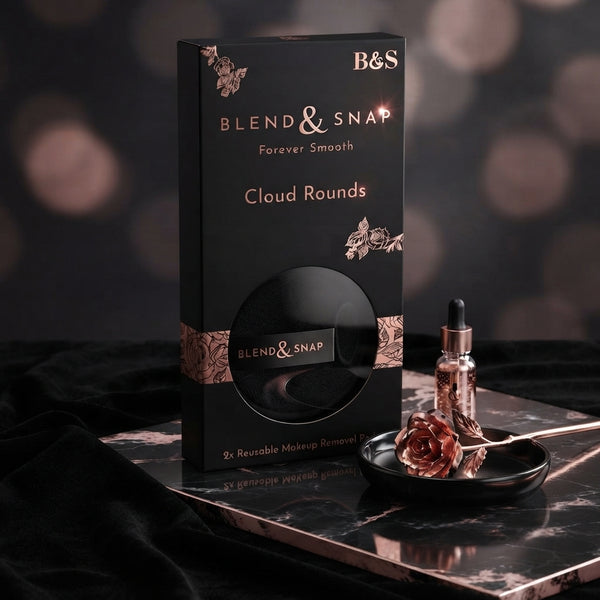 Blend & Snap CloudRounds black reusable makeup remover pads